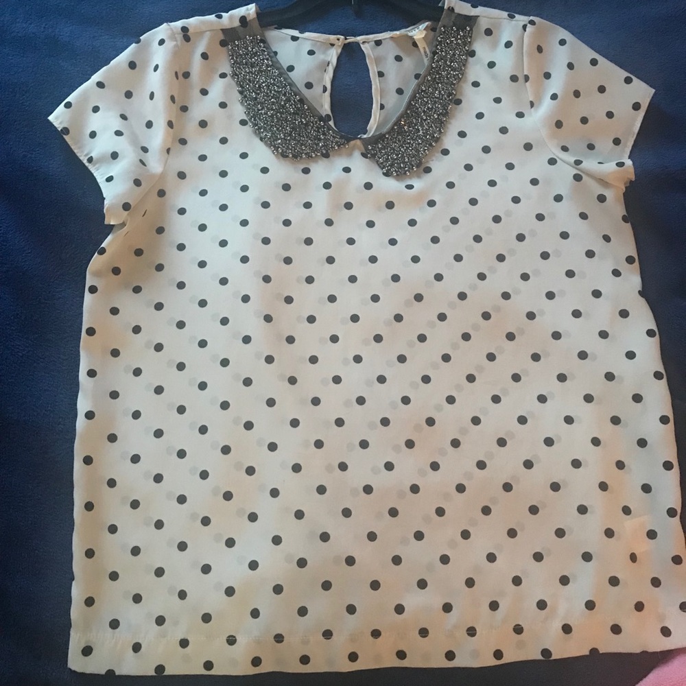 Women’s beaded polka dot blouse Kirra brand